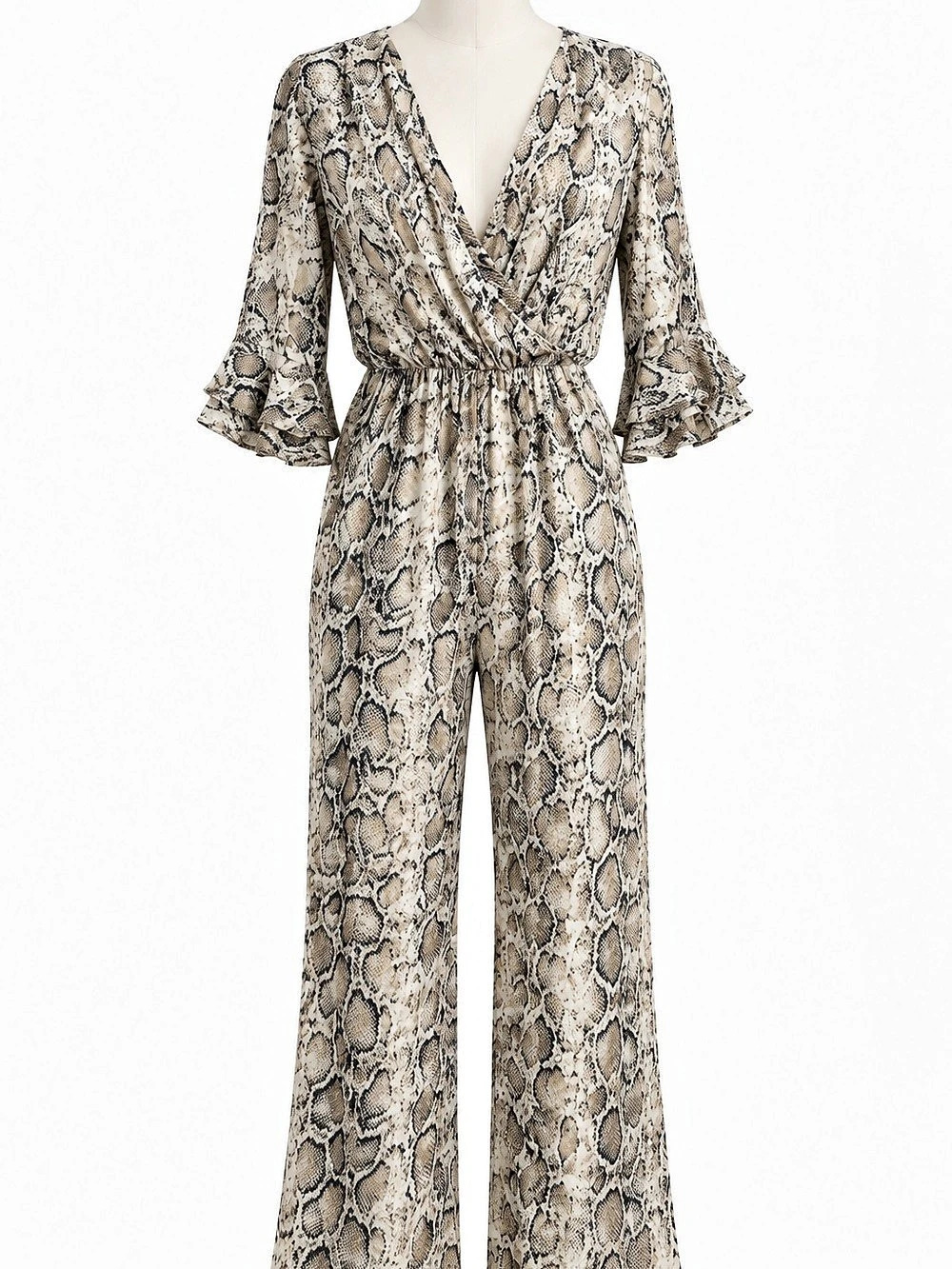 SHEIN Snake Print Wide Leg Jumpsuit